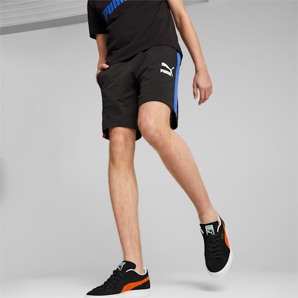 T7 Iconic Men's Regular Fit 8" Shorts, Puma Black-Royal Sapphire, extralarge-IND
